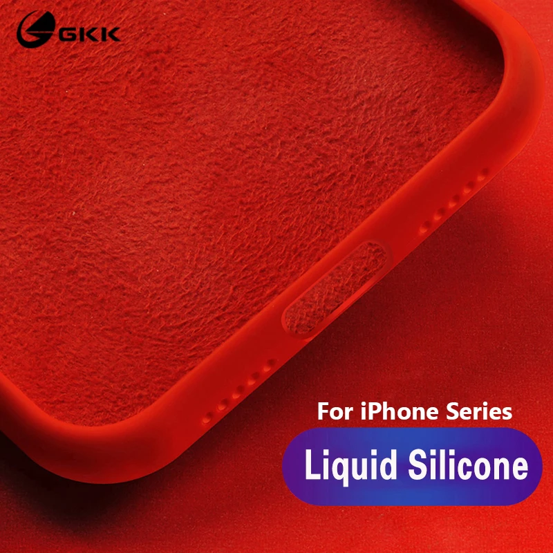

GKK Original Case for iPhone 6 6s 7 8 plus X XR XS Max Case Liquid Silicone Baby-Skin PC Cover for iPhone 11 pro Max Case Coque
