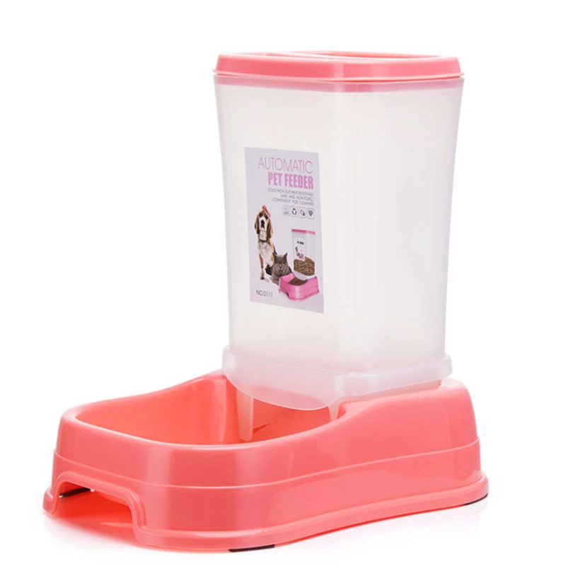 Pink Petshy Pet автоматическая кормушка для собак кошек миска для еды съемный пластиковый котенок Кормление щенка диспенсеры для тарелок для маленьких средних кошек собак - Цвет: Pink