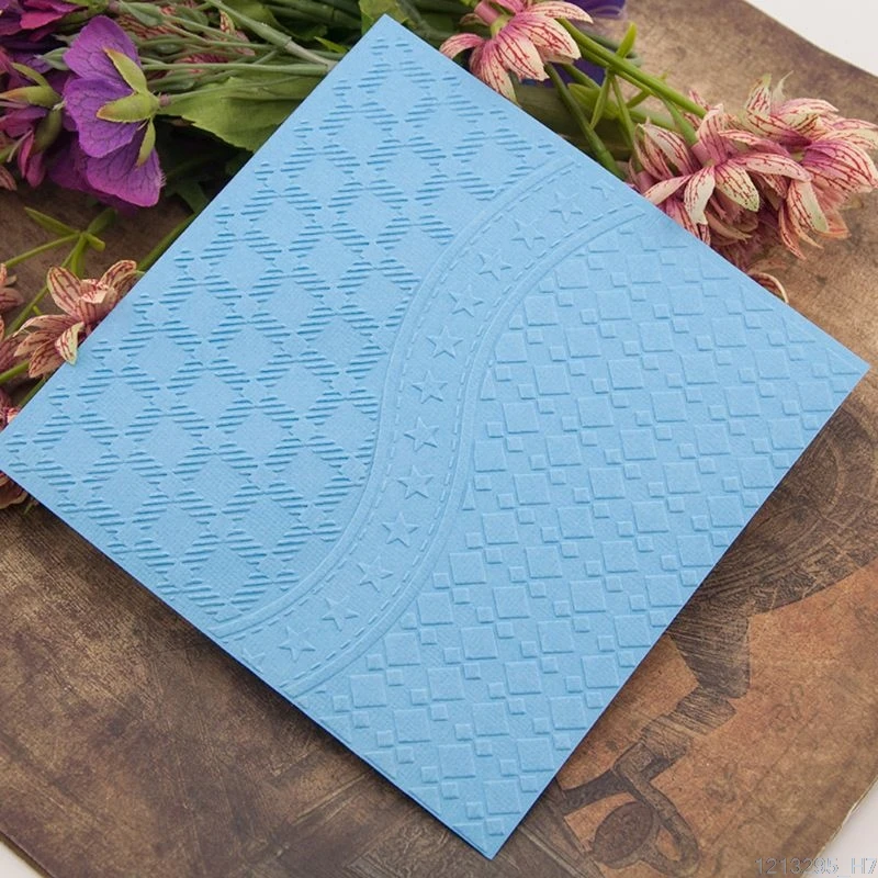 

Plastic Embossing Folder Template for DIY Scrapbook Photo Album Card Star Square