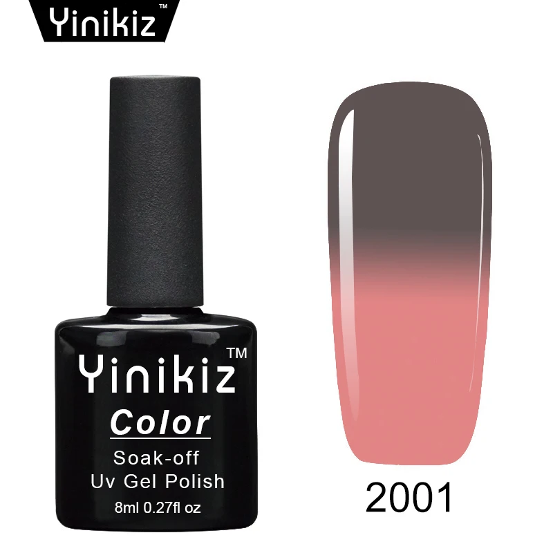 2001 Yinikiz термо-Гель-лак для ногтей, меняющий температуру, с эффектом замачивания, с цветным эффектом, СВЕТОДИОДНЫЙ УФ-лак для ногтей - Цвет: 2001