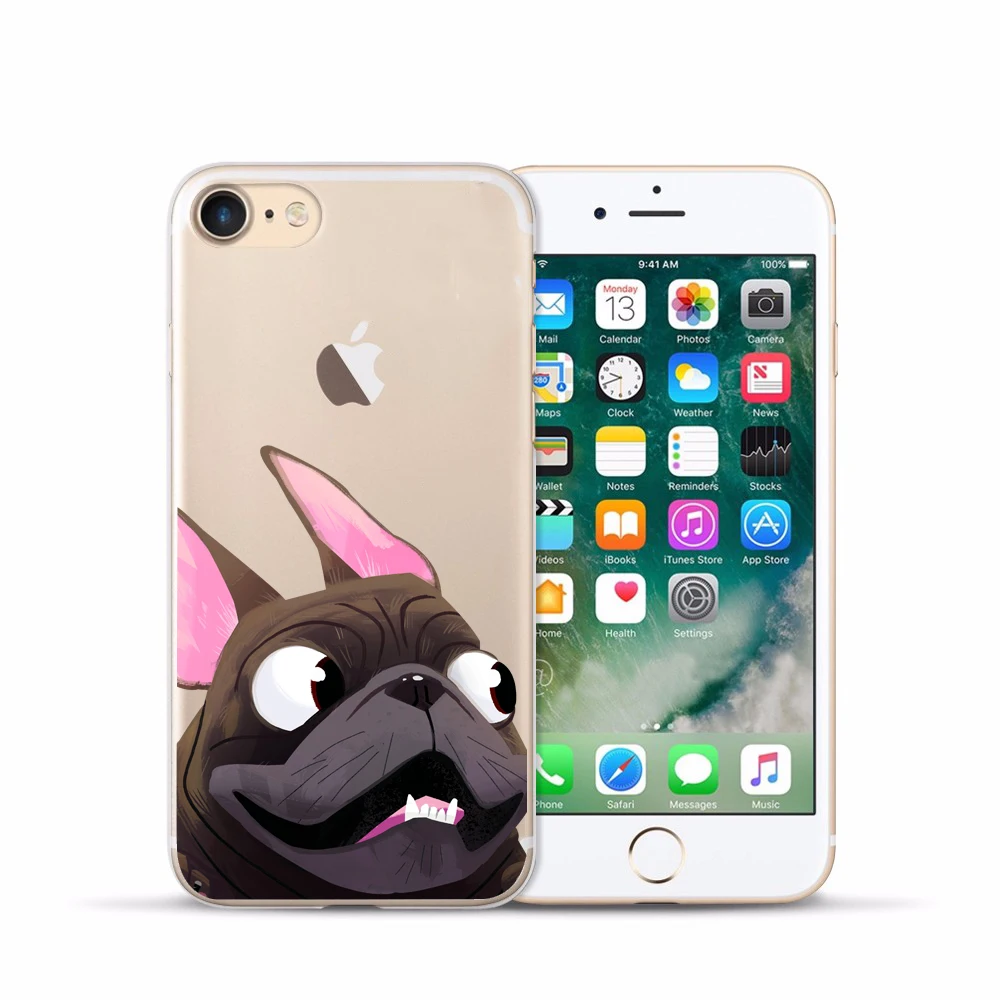 9 soft case Милый Французский бульдог Мягкий ТПУ гель прозрачный чехол для iPhone 6 s SE 5s 7 8 Plus X кристально прозрачный силиконовый чехол для телефона - Цвет: 9 soft case