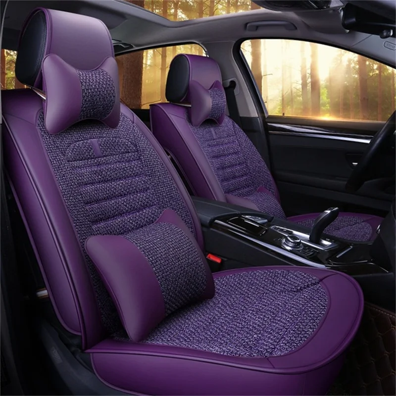 Универсальный кожаный льняной Чехол автокресла для honda Civic Accord сrv grosstour pilot Smart Fortwo