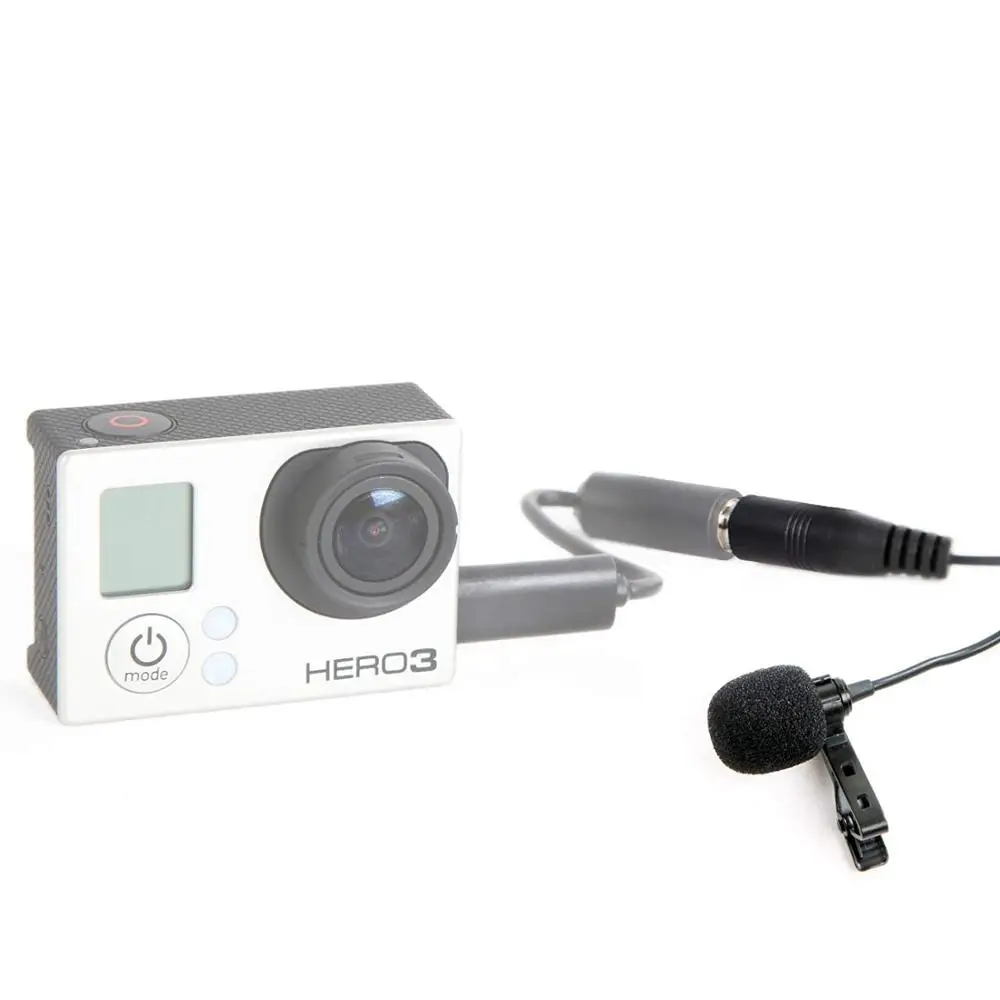 Всенаправленный конденсаторный микрофон Lavalier с креплением на лацкан для GoPro HERO3 и
