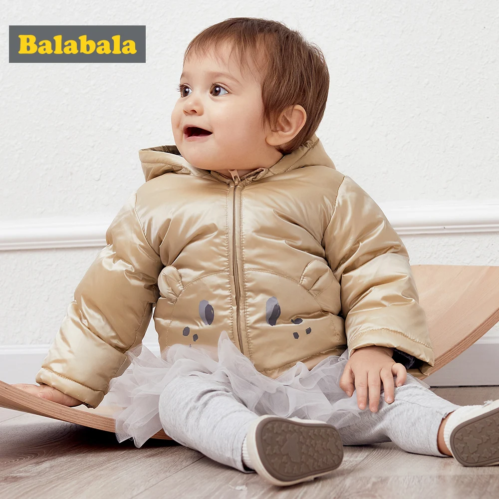 Balabala Baby Hooded Jacket Infant Newborn Girls Boys Down Winter Jackets with Cute Cartoon Design Coats Clothes | Детская одежда и