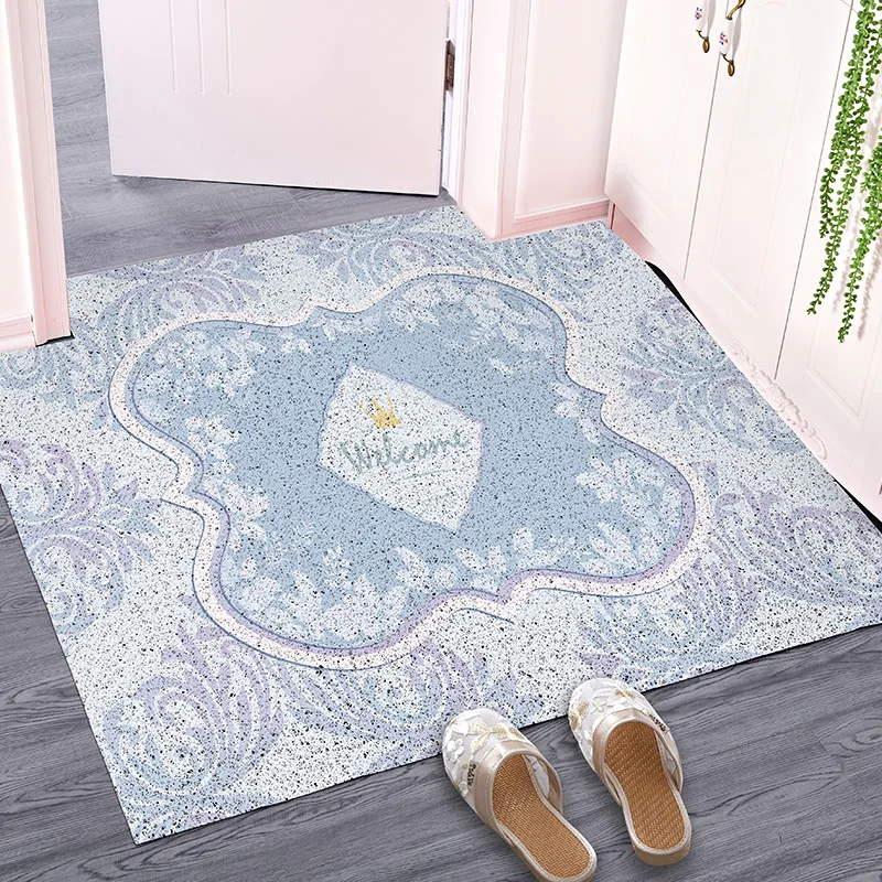 Retro european style Entrance hall carpet PVC wire loop mat ins customize Door mat Living room floor mat bathroom non-slip rug