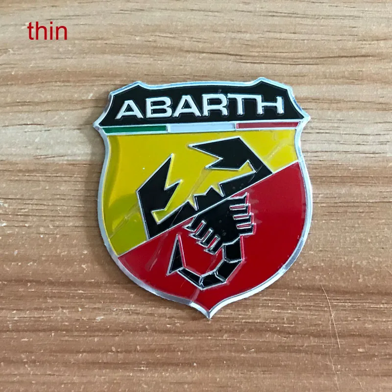 thin Алюминиевая наклейка s для ABARTH итальянская модификация Автомобильная наклейка с эмблемой для Fiat 500 Alfa Romeo ferrari lamborghini аксессуары - Название цвета: thin