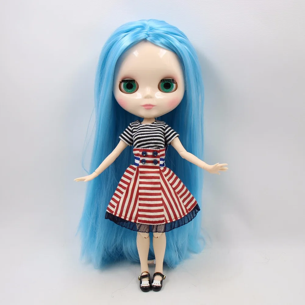 ICY DBS Blyth кукла 1/6 BJD шарнирная прямые синие волосы сустав тела белая кожа 30 см