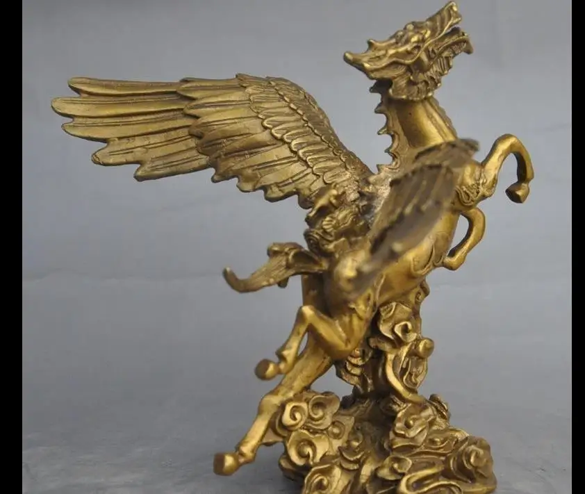 671115629+++8&quotChina FengShui Brass dragon head fly Horses auspicious Lucky statue Sculpture | Дом и сад