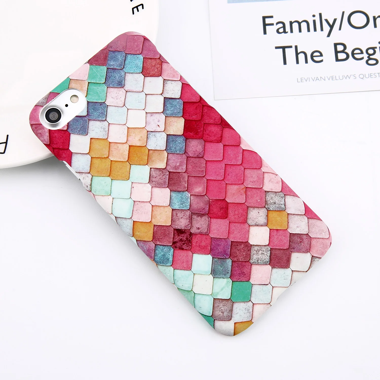 Lovebay чехол для телефона для iPhone 6, 6s, 7, 8 Plus, X, XR, XS, Max, 5, 5S, SE, мультяшный лист, цветок, геометрическая форма, ананас, Жесткий Чехол для iPhone X - Цвет: Square