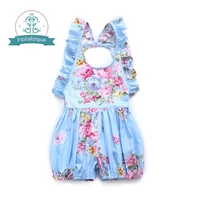 flofallzique brand cotton floral print baby girl jumpsuit summer romper outfits elastic waist toddler children clothing 1 6yrs