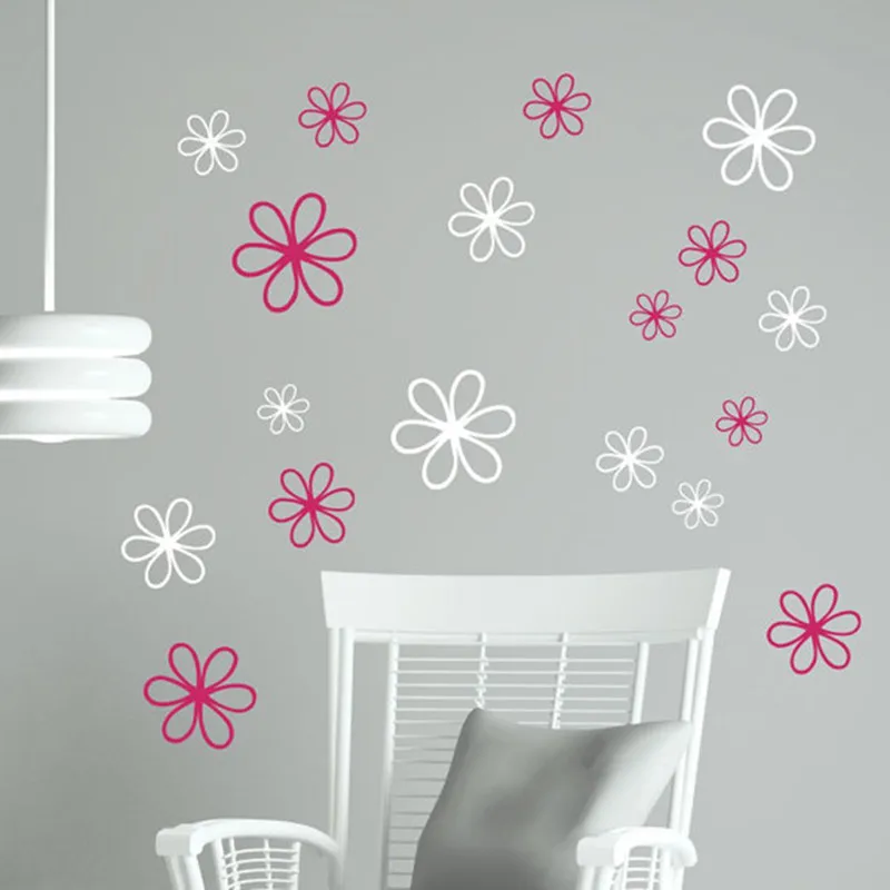 Wall Decals Daisy Flower Stickers Vinyl Girls Room Art Baby Bedroom Decor 8PCS T180312 | Дом и сад