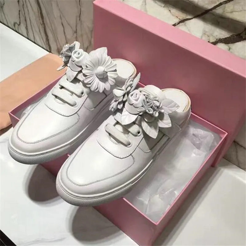 Цветочные кроссовки для женщин Повседневная обувь Цвет белый Zapatillas Mujer тапочки