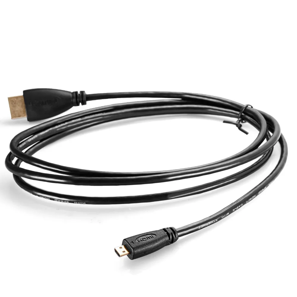 1 8 м Micro HDMI к кабель Высокоскоростной HDTV Кабель-Поддержка Ethernet 3D 4K и Panasonic GH4 камера