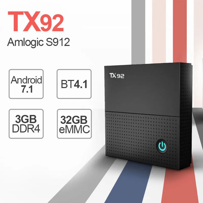 TX92 3 ГБ 32 Android 7 1 Smart ТВ Box Amlogic S912 Octa Core Wi-Fi 4 К H.265 Media Player декодер каналов кабельного