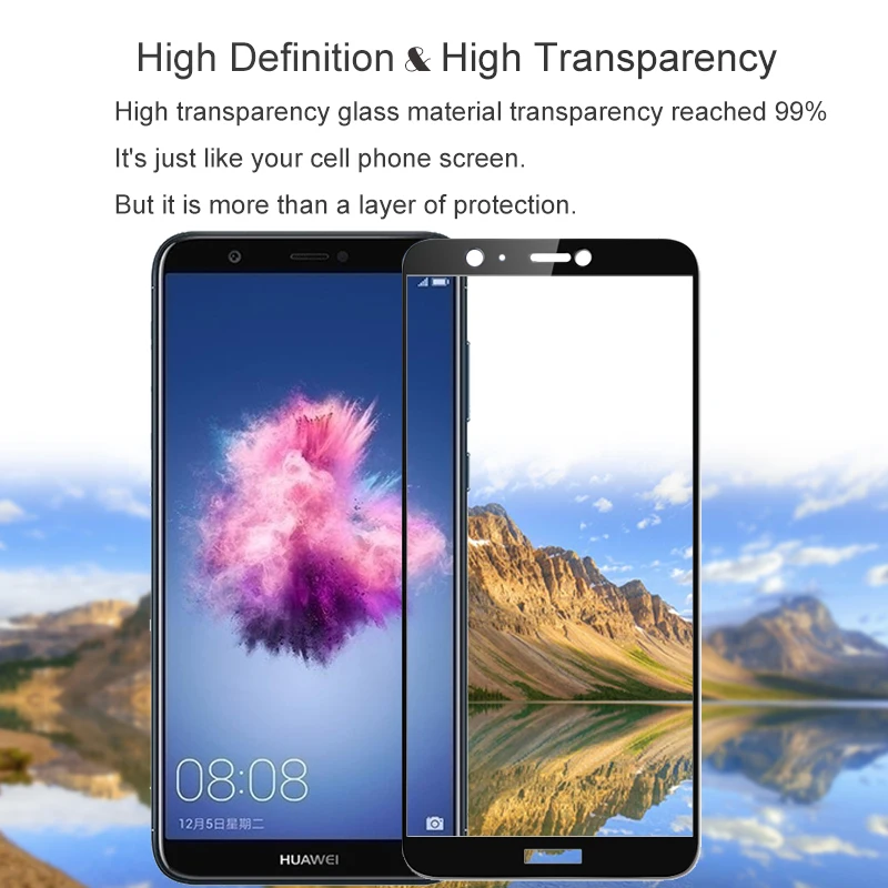2 шт. 100% оригинальное закаленное стекло с полным покрытием для Huawei P Smart 2.5D 9H защита