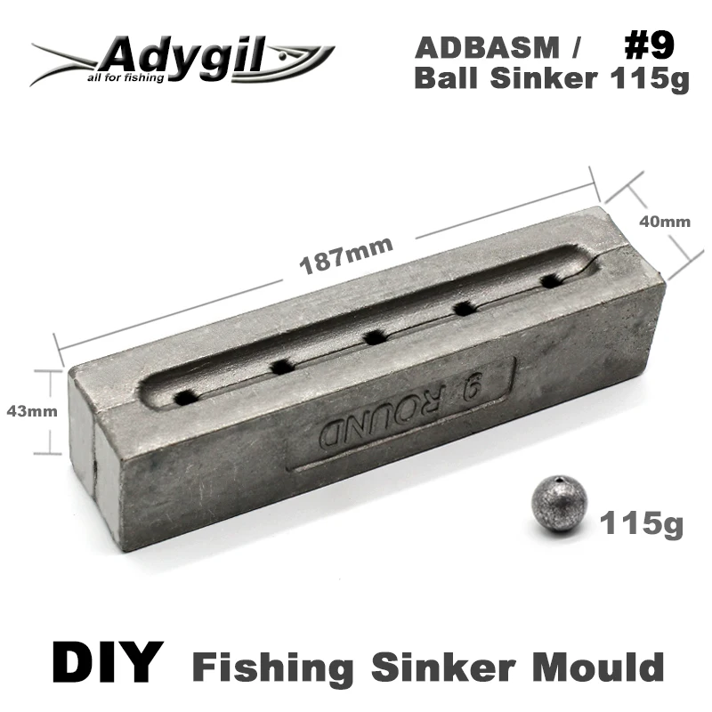 DIY рыболовный шар adyil грузило форма ADBASM/#9 115 г 5 полостей|Рыболовные снасти| |