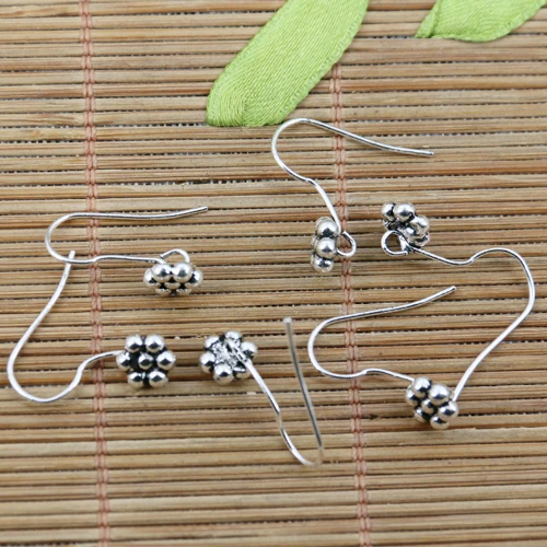 

20pcs tibetan silver color flower earring hook findings EF2297