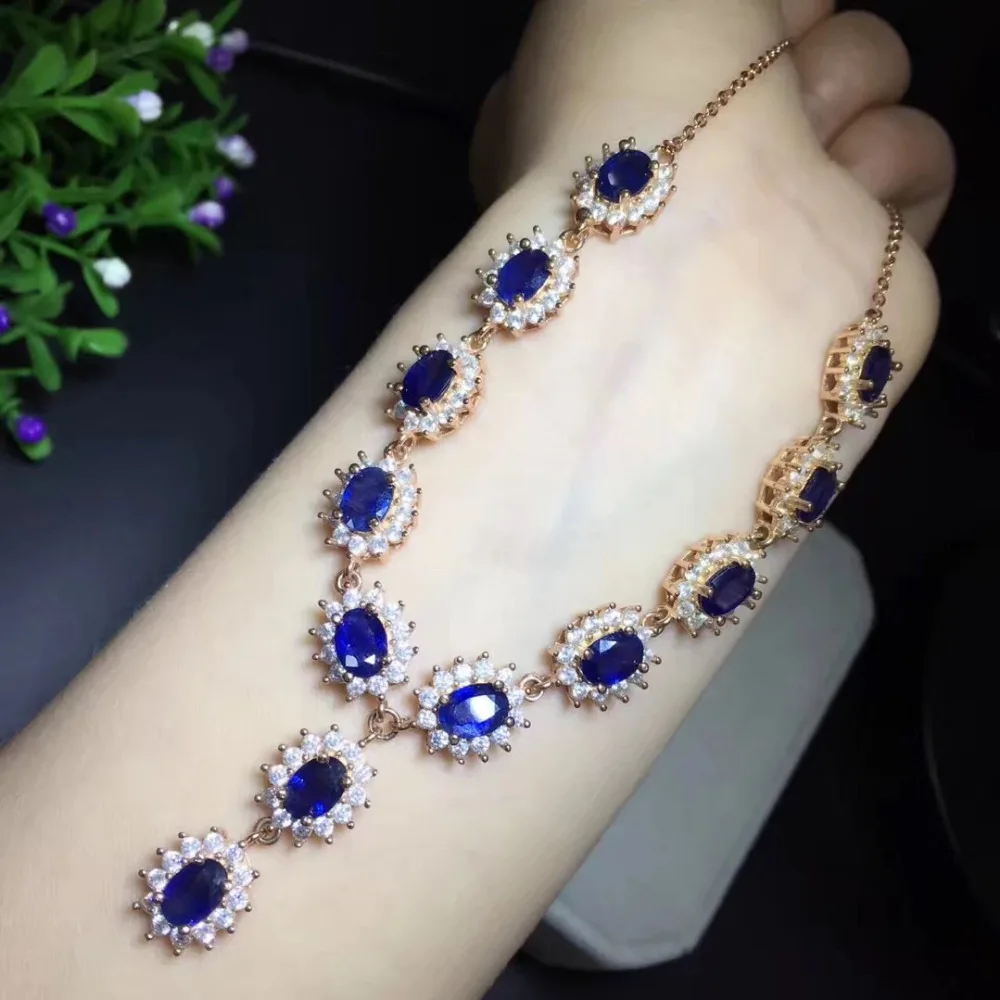 Collier Collares Qi Xuan_Dark Blue Stone Модный кулон Necklace_Real Necklace_Quality guanted_производитель прямых