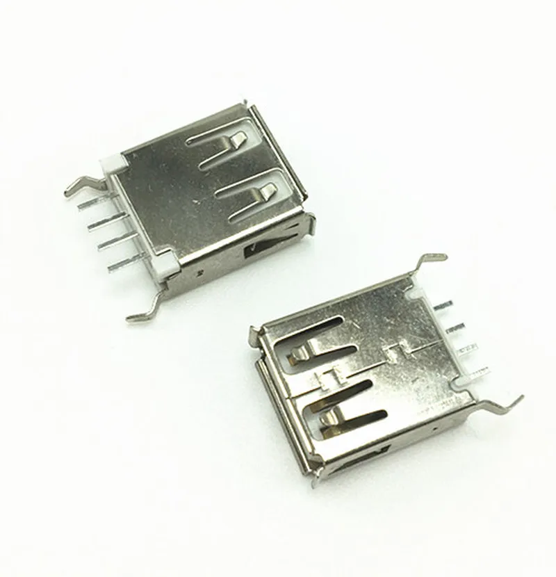 10PCS USB 2.0 jack A Type USB Connector Female Socket Bent Feet 180degree DIP (H=13.0mm)