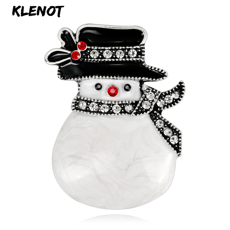 Рождественская брошь &quotСнеговик&quot серебро/золото кристалл броши для женщин