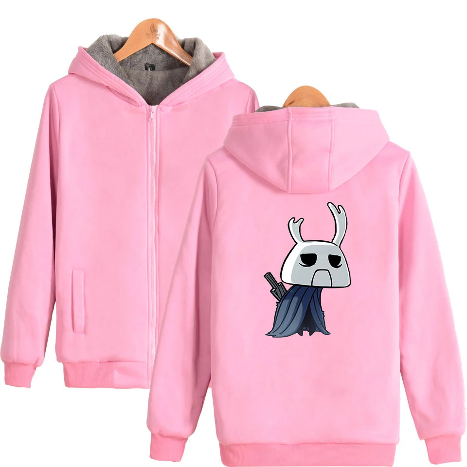 

2019 Hollow Knight Fashion Printed Winter Parkas Women/Men Long Sleeve Zipper Hooded Coats Casual Trendy Streetwear Warm Clothes