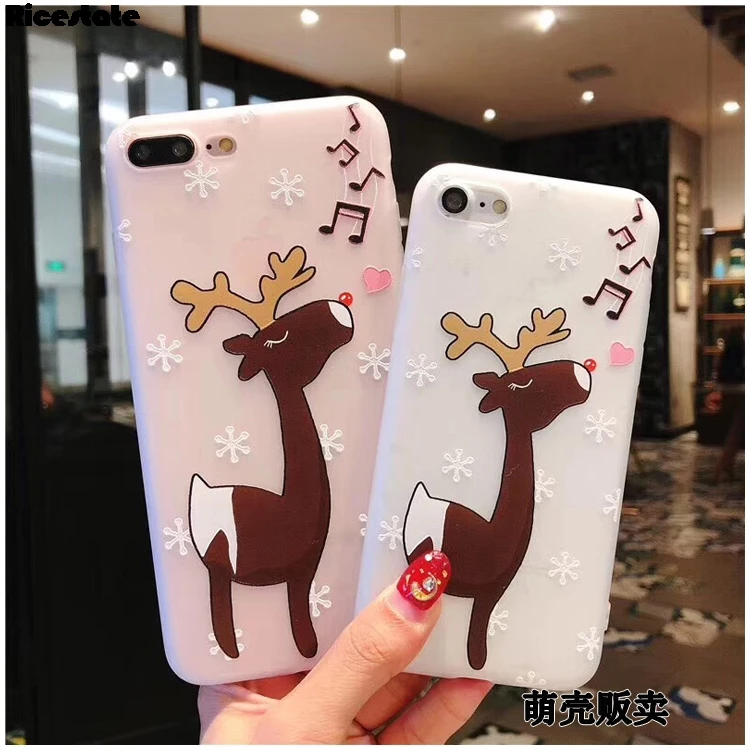 Новый милый чехол с животными для 6 7 8 X XR XS MAX 3D силиконовый мягкий оленем телефона