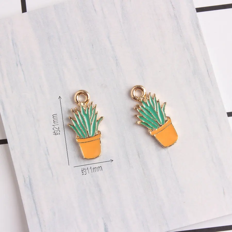 10 шт. DIY модные амулеты подарки эмалевые сочные растения сплав кулон изготовление