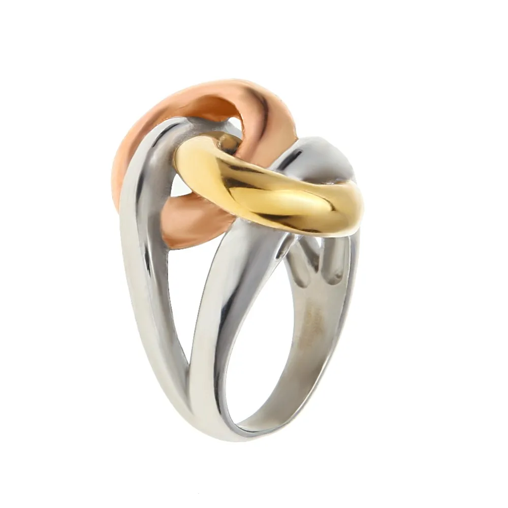 Лидер продаж Для женщин круг кольцо Нержавеющая сталь цвета: золотистый