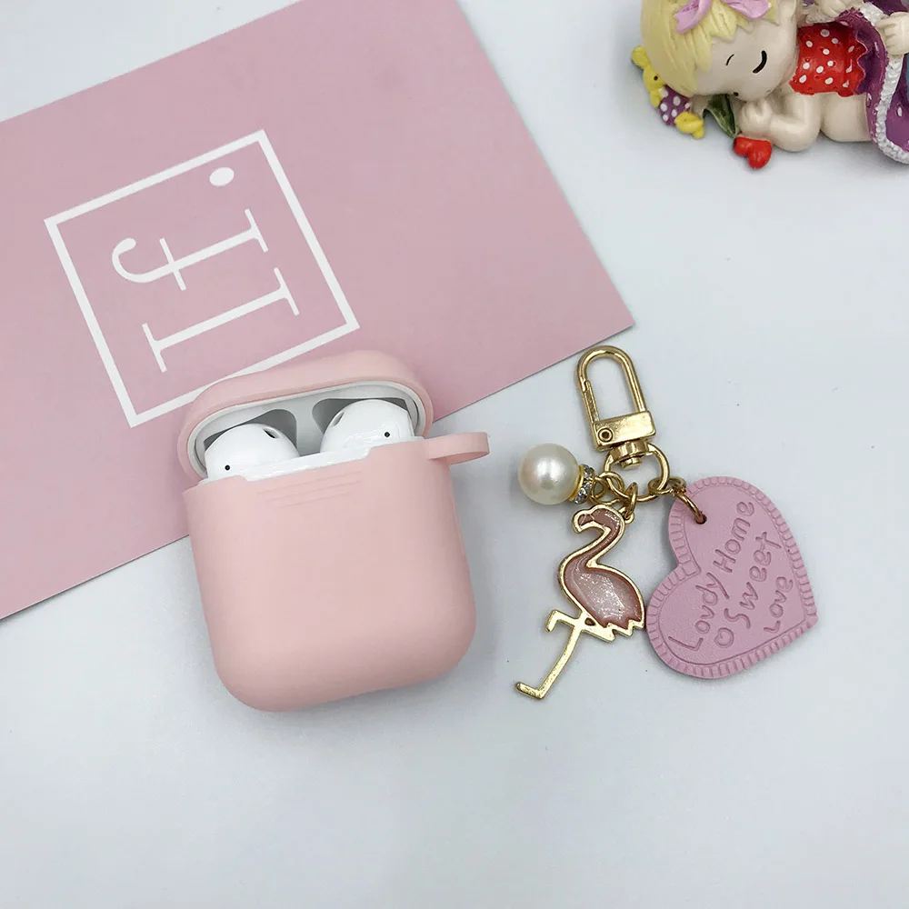 Милый защитный чехол для наушников для AirPods, силиконовый чехол для наушников с Bluetooth для Apple AirPods, чехол для зарядного устройства, защита от потери, подарок - Цвет: Pink