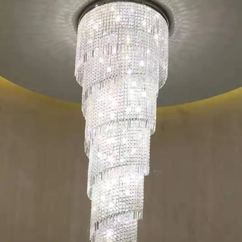 Длинные Новые Роскошные спиральные хрустальные люстры осветительные приборы
