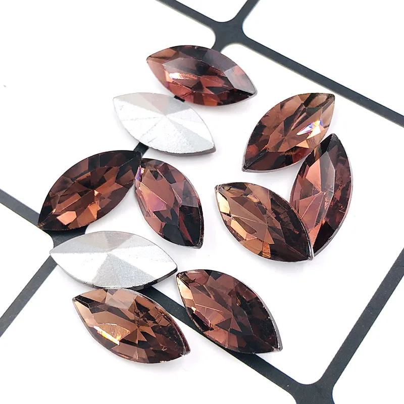 NEW Wine Red Leaf shape pointback glue on rhinestones horse eye glass crystal Rhinestone DIY nail art/clothing Accessories | Дом и сад