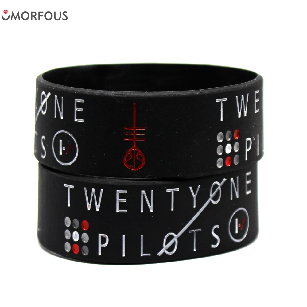 Шт. 1 шт. розничная продажа &quotширокая полоса Twenty One Pilots силиконовый браслет для