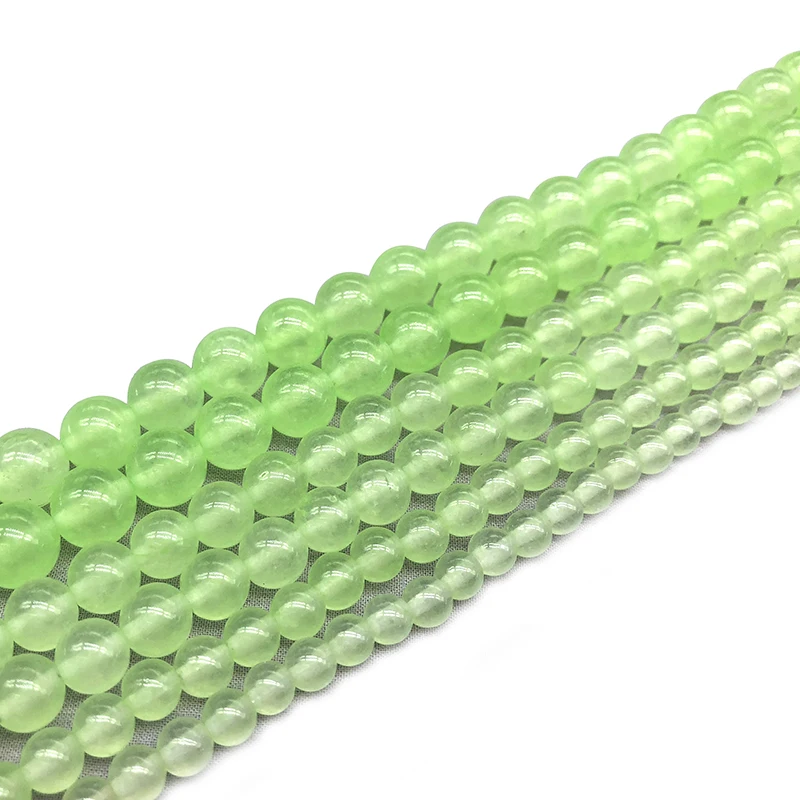 Халцедон светло-зеленый натуральный белый камень Свободные Круглые бусины из