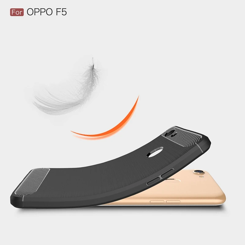 Carbon Fiber Case For OPPO F5 Soft TPU Silicon Luxury business Style Back Phone Cover Coque |