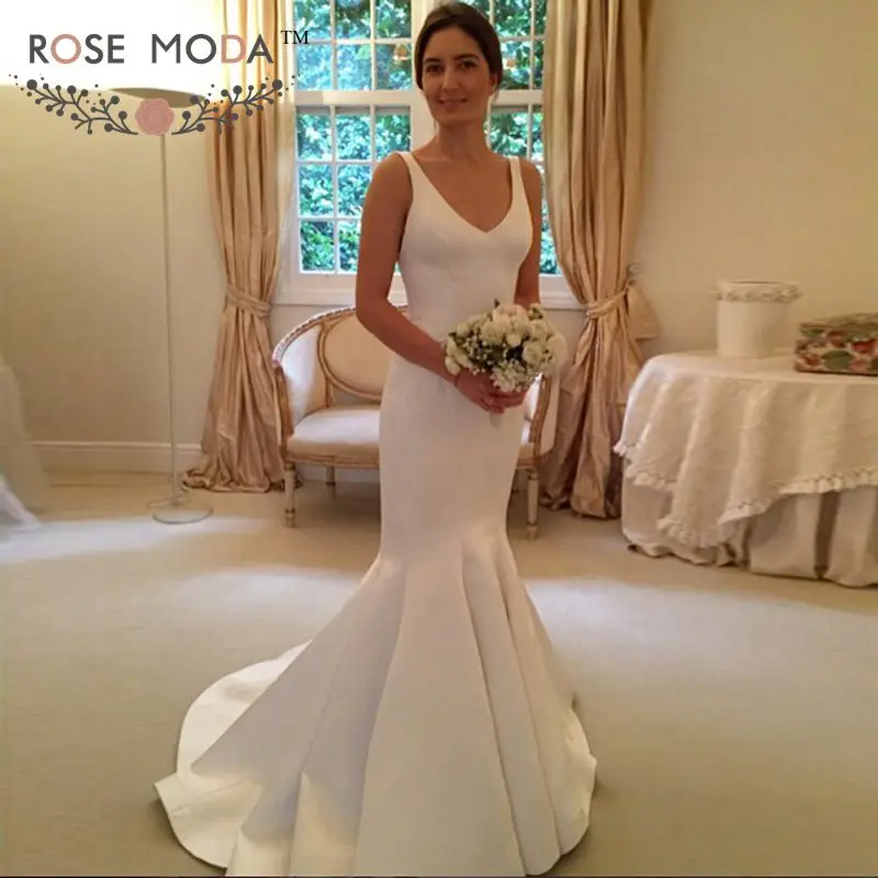 

Розовое модное атласное свадебное платье с юбкой-годе 2019, свадебные платья с открытой спиной и бантом