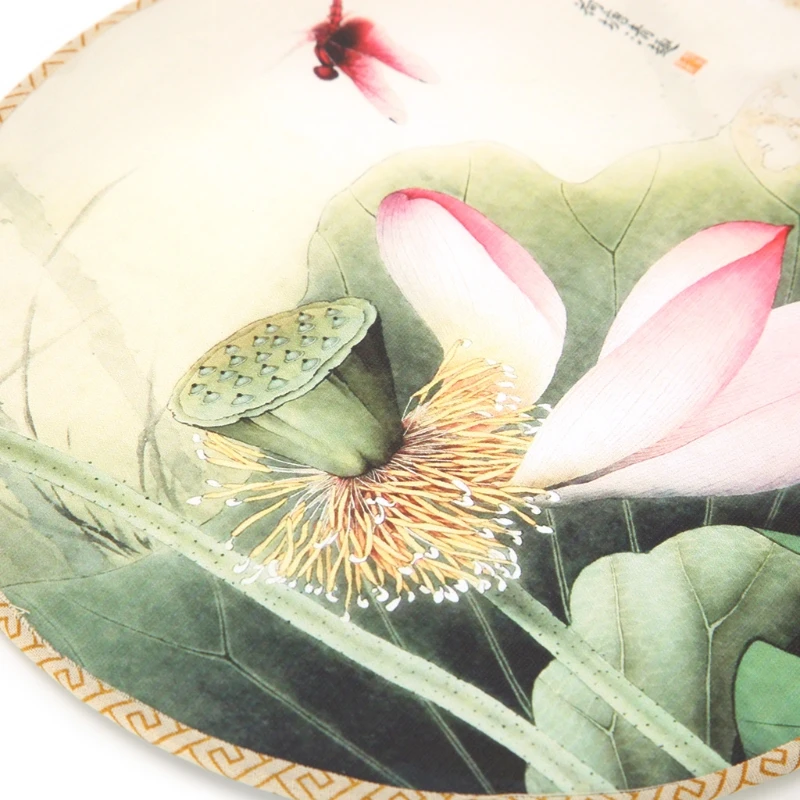 Бамбуковый ручной вентилятор в китайском стиле Круглый складной Шелковый