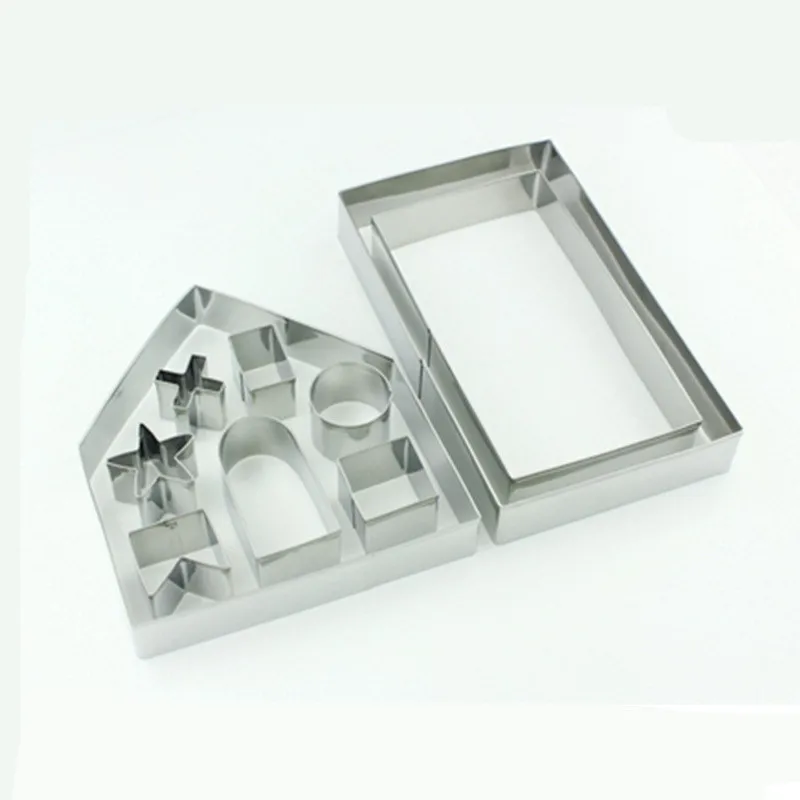 Opp Package Кухня шоколадное печенье формы Diy 3D выпечки формы в виде дома из нержавеющей стали бисквит Фондант печенье Форма-резак для украшения торта - Цвет: Opp Package