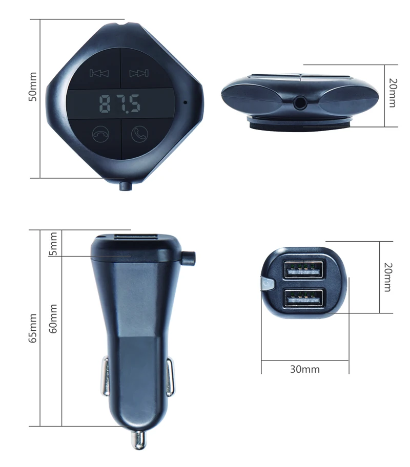 Bluetooth автомобильный набор, свободные руки, FM передатчик Dual USB Зарядное устройство MP3 плеер ЖК-дисплей Дисплей музыкальный приемник для гарнитуры автомобильный комплект TF U диск