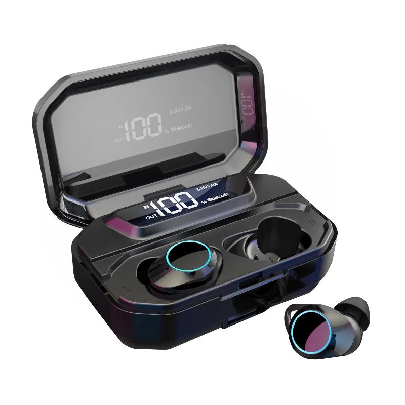 G02 G02 TWS Bluetooth 5,0 наушники стерео беспроводные наушники IPX7 водонепроницаемые наушники с микрофоном 3300 мАч Внешний аккумулятор светодиодный дисплей питания - Цвет: G02