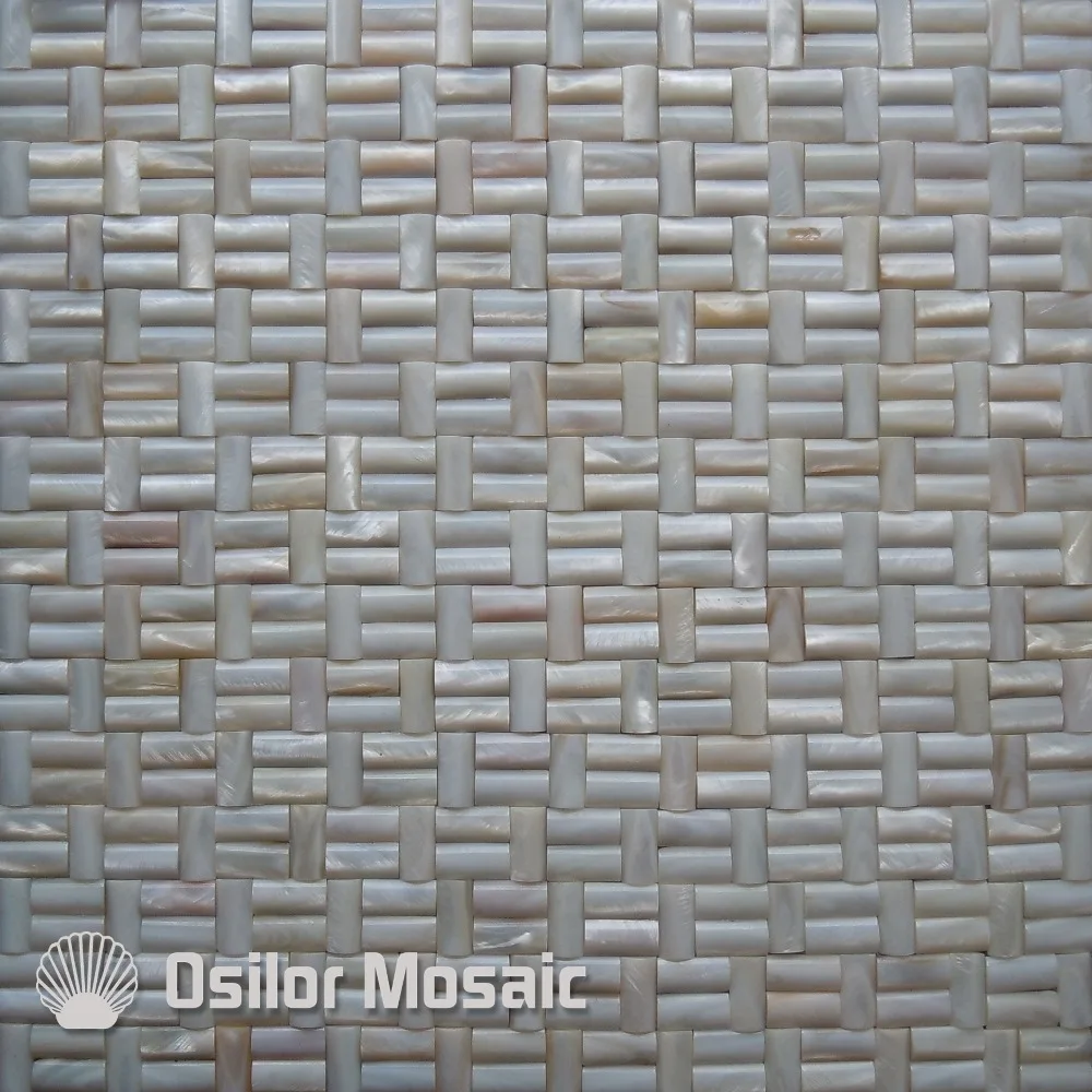 

White color natural Chinese freshwater shell convex seamless mother of pearl mosaic tile for bathroom decoration wall tile