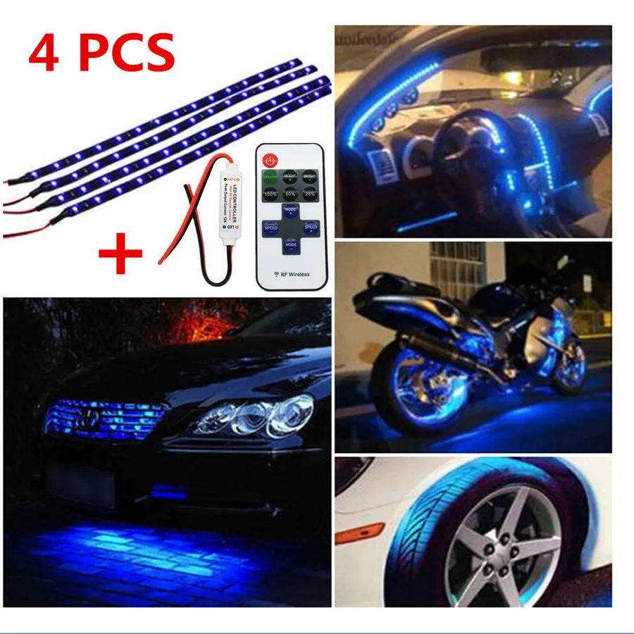 4 шт. универсальные гибкие светодиодные ленсветильник для мотоцикла 30 см|light