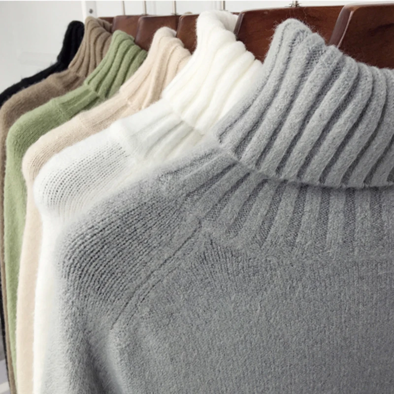 Женский трикотажный свитер водолазка с длинным рукавом Осень-зима 2019 | Женская