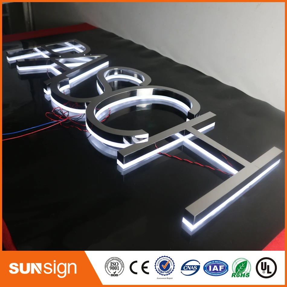 wholesale stainless steel letters shell led backlit letters