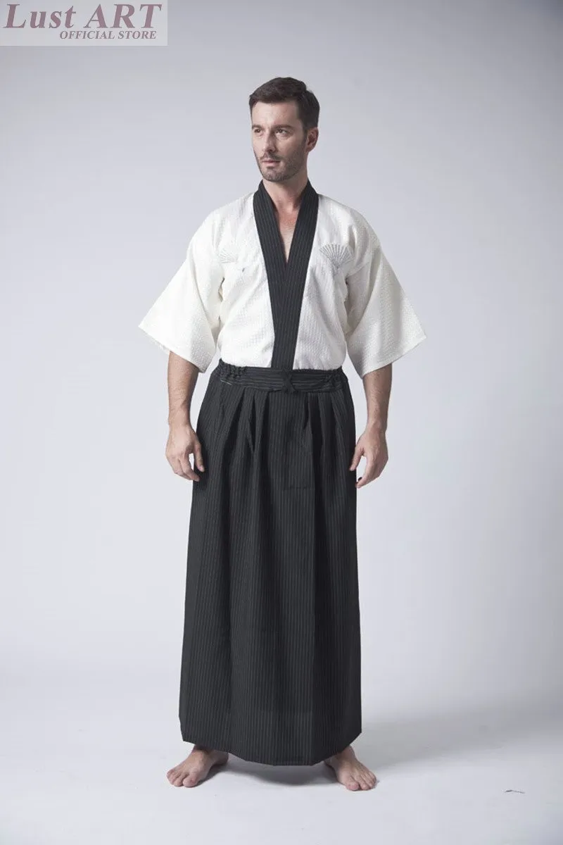 Традиционное японское кимоно для мужчин yukata мужской haori obi Самурай одежда для воина костюм, кимоно для костюмированного представления Национальный AA034