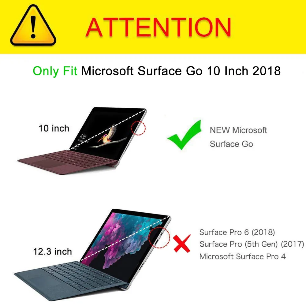360 Rotating Hand Strap/Kickstand + Shoulder Strap Tablet cover For Microsoft Surface Go Case 10 inch 2018 with Pen Holder+Film |