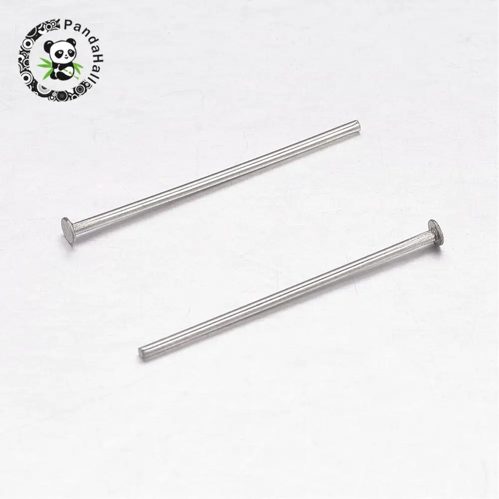 

304 Stainless Steel Head Pins, Stainless Steel Color, 20x1.5mm