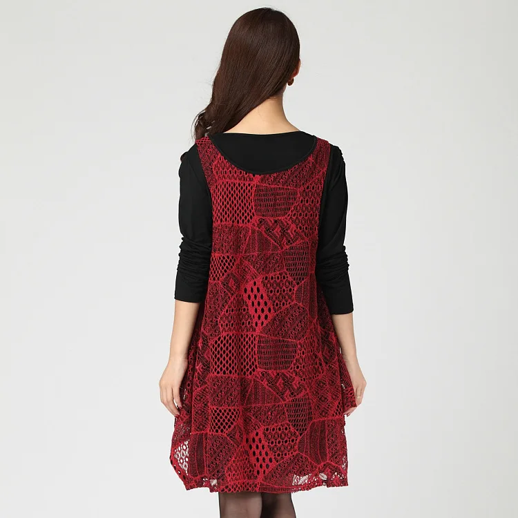 Новинка 2016 осенне-зимнее платье комплект из двух предметов женское свободное