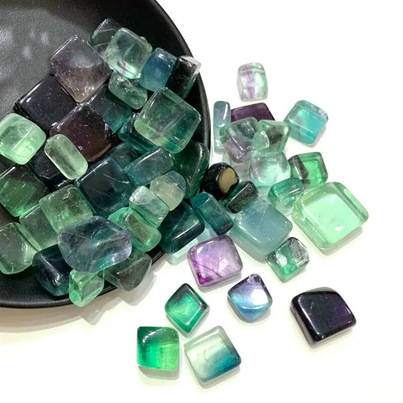 50g Natural Fluorite Crystal Polishing Cube Stones Rock Jewellery Making Decoration Natural Stones and Minerals