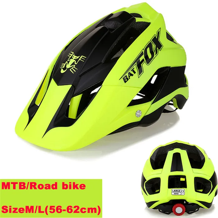 BATFOX bike helmet bat fox mtb cycling helmet integrally-molded women bicycle helmet man road bike mtb casco ciclismo bicicleta - Цвет: F-659-black-green