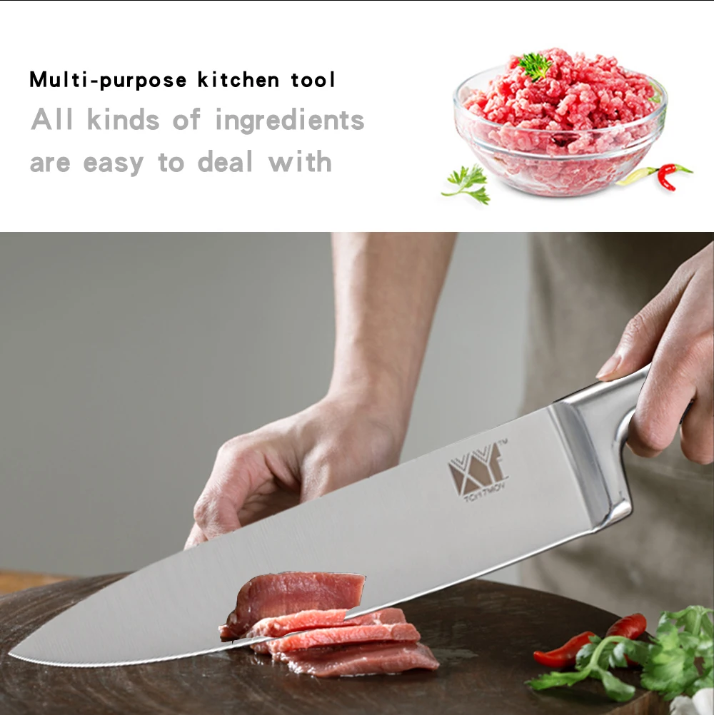 XYj кухонный нож из нержавеющей стали для очистки овощей, нож Santoku для нарезки хлеба, нож шеф-повара, немецкий Держатель ножей, точилка, инструменты для приготовления пищи